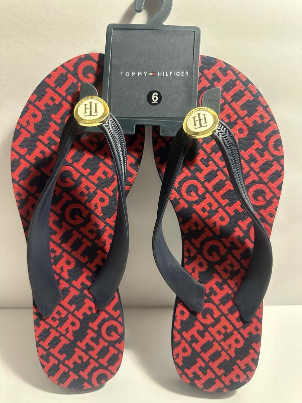 Tommy Hilfiger Rosey Logo Flip Flops Size 6M